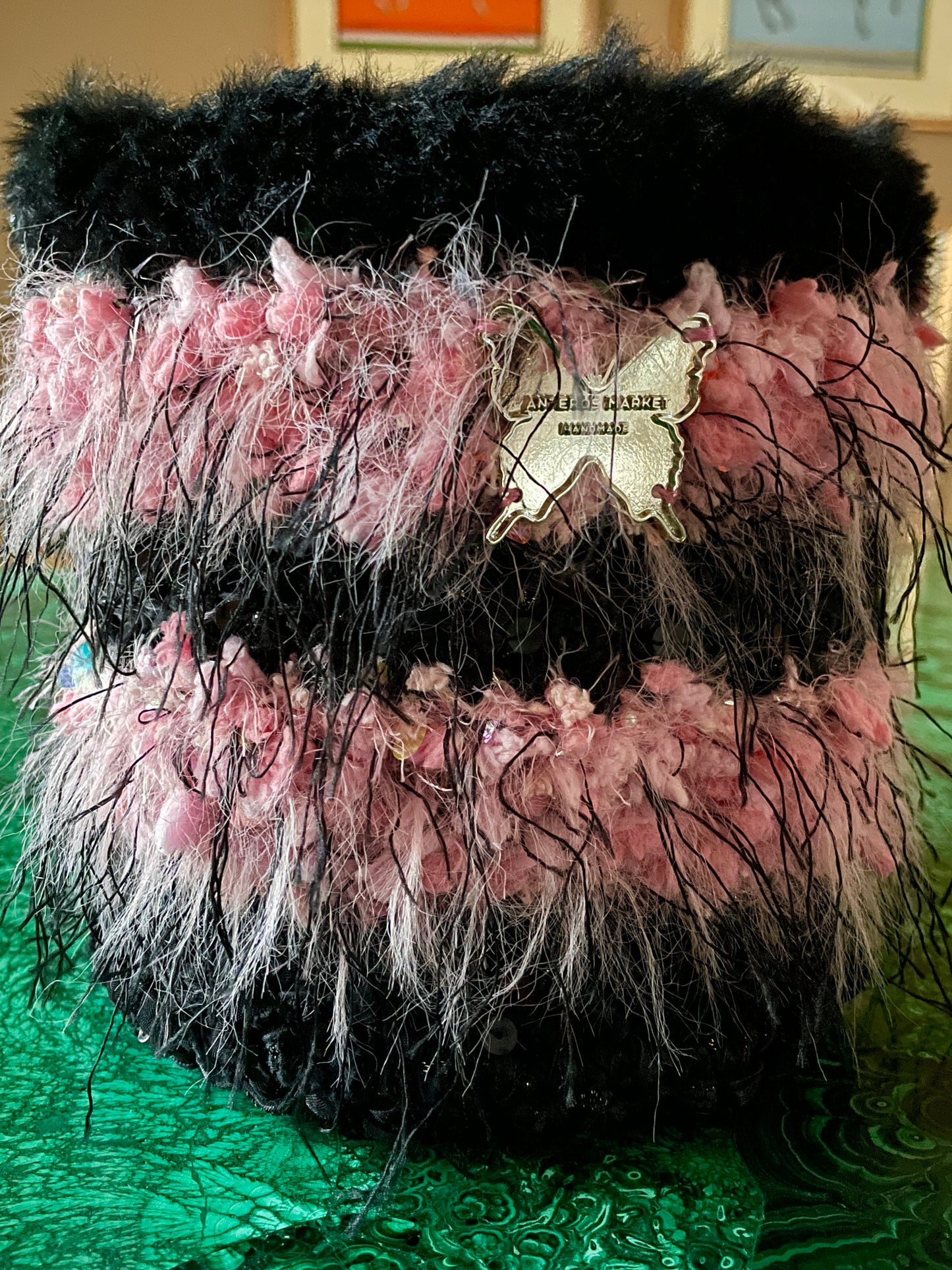 Black Pink Bucket Bag
