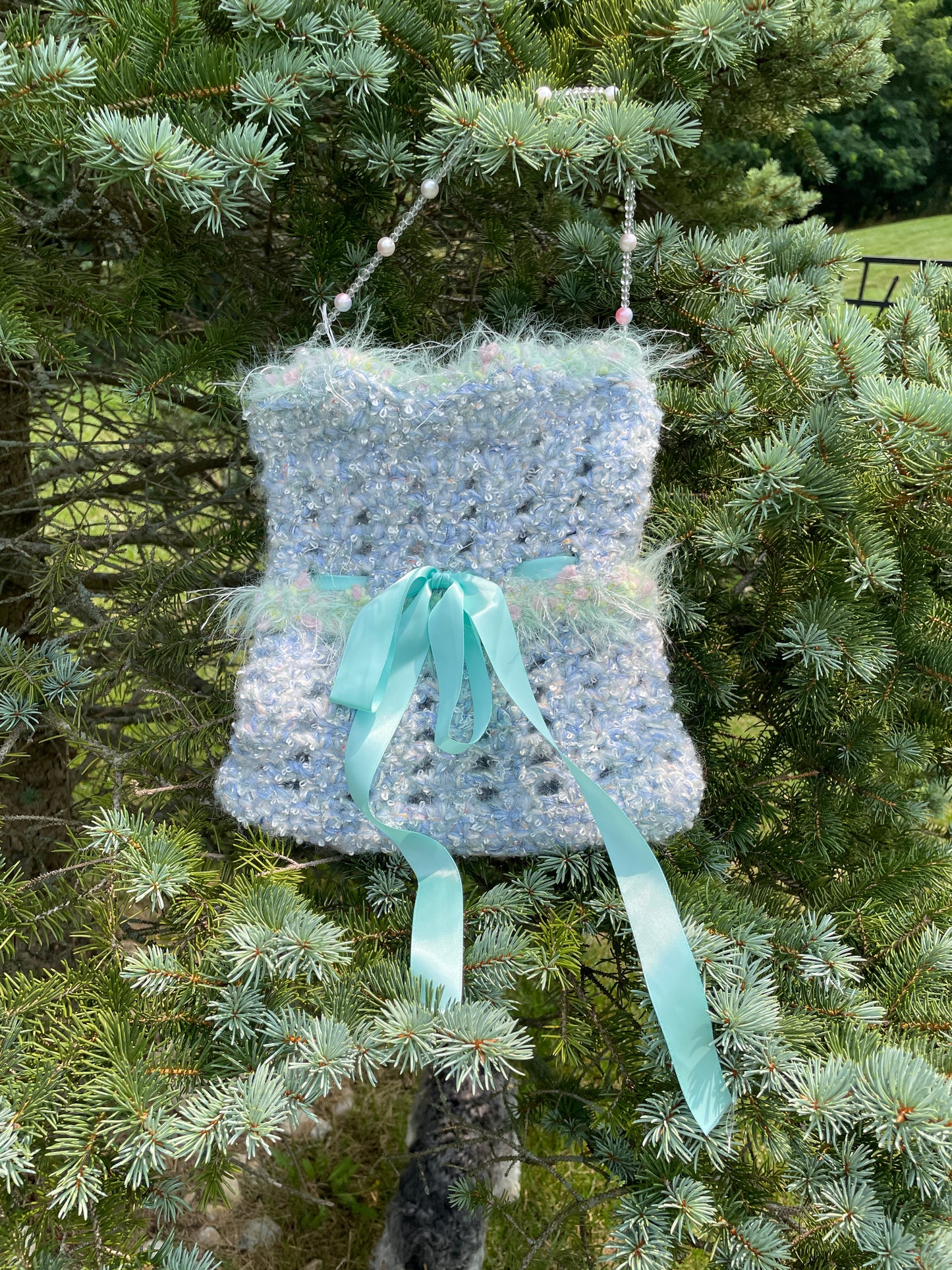 Little Blue Dress Mesh Bag