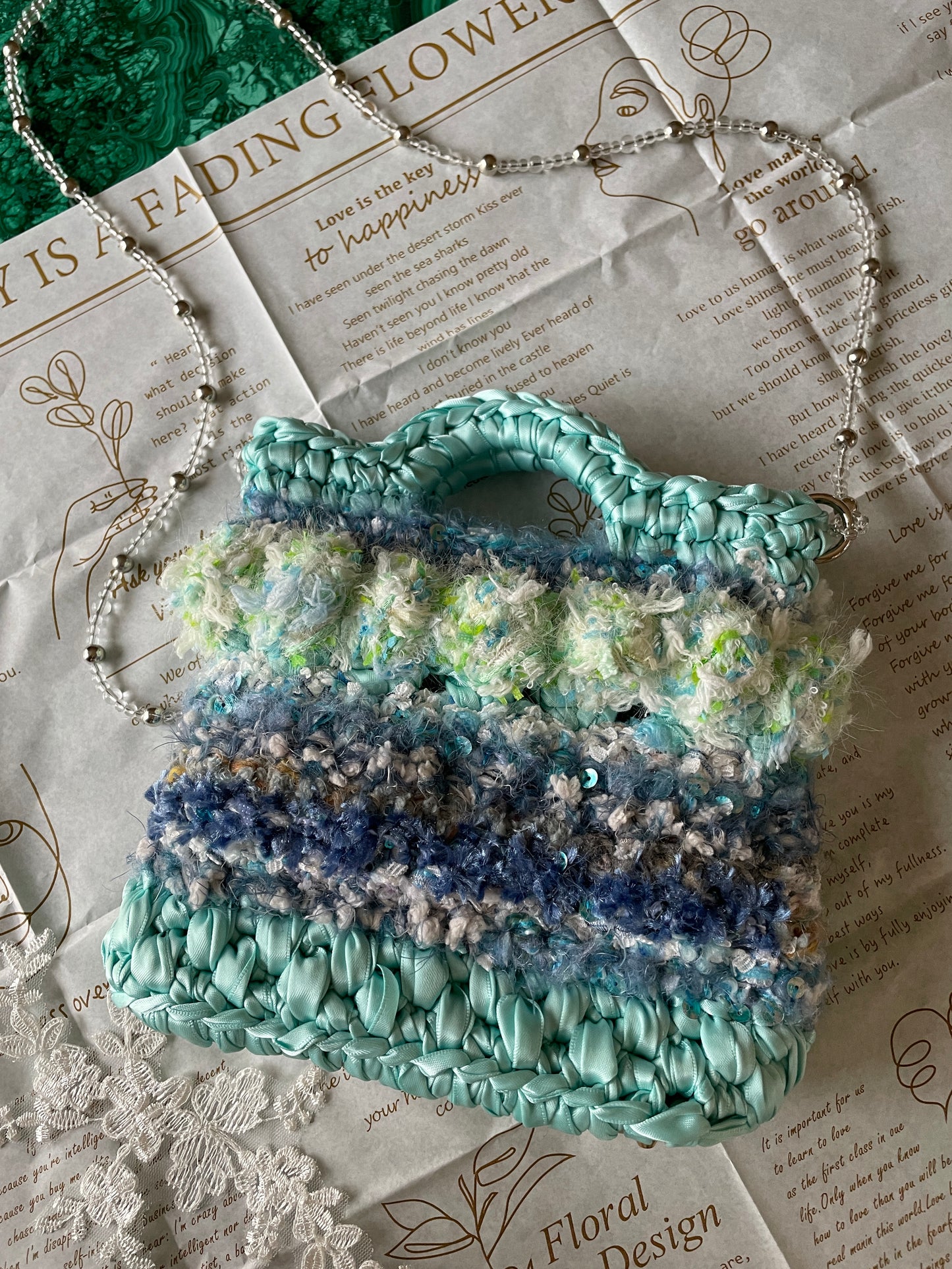 Turquoise Tulip Bag