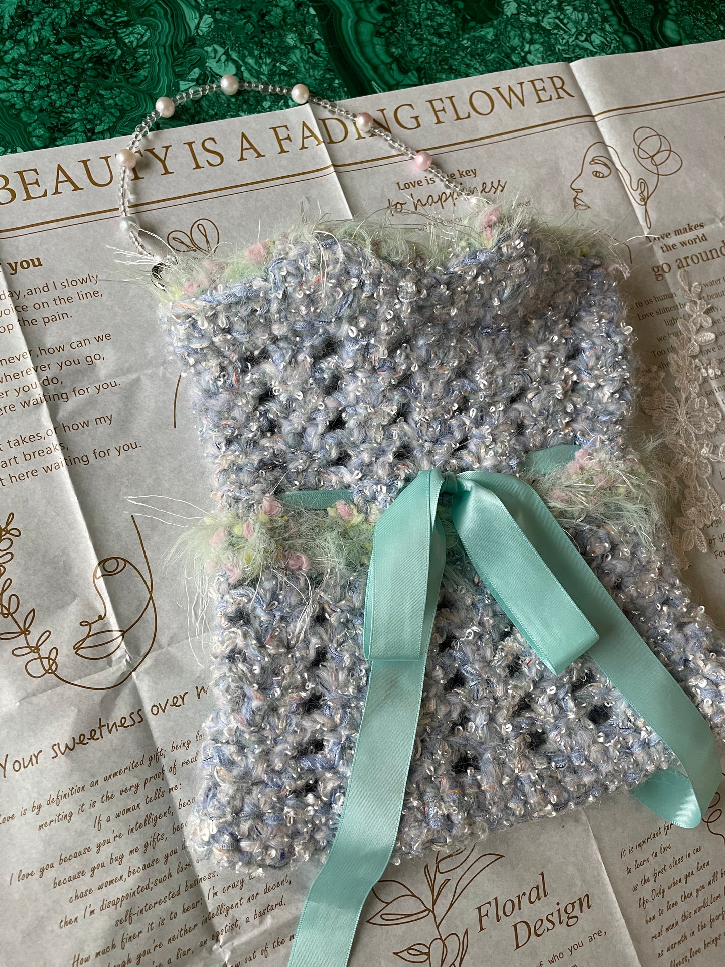 Little Blue Dress Mesh Bag