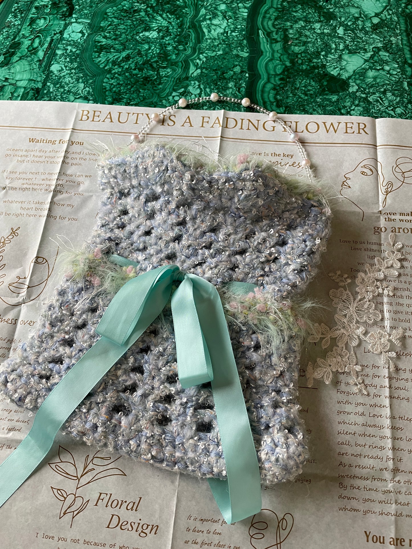 Little Blue Dress Mesh Bag