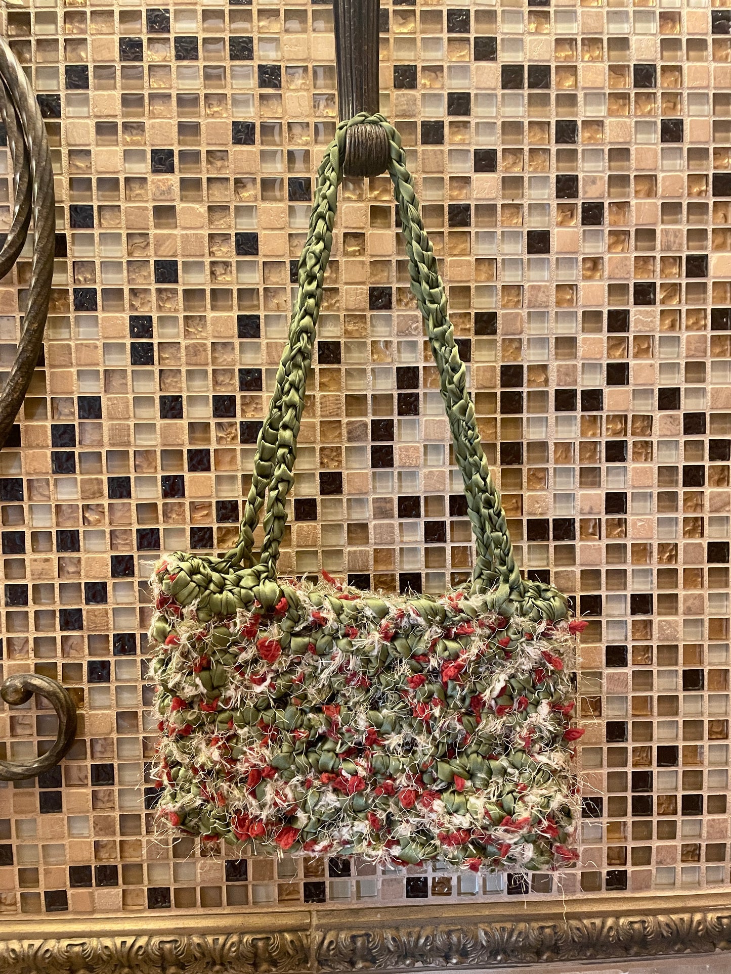 Rose Garden Ribbon Mesh Shoulder Bag