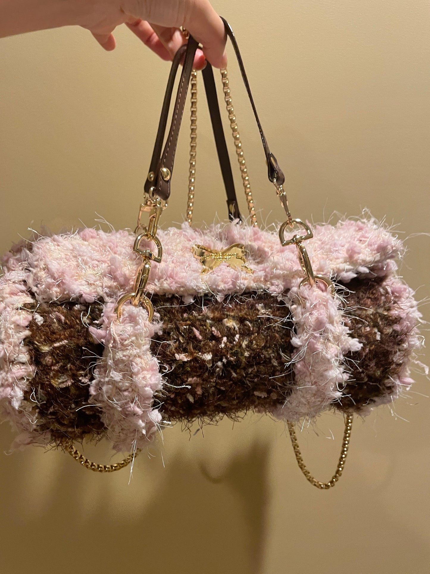 Strawberry Latte Barrel Bag